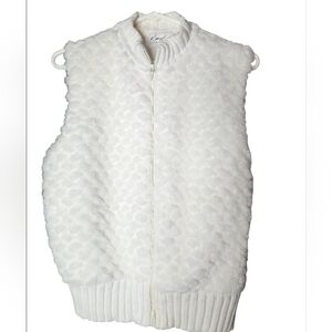 Vintage Faux Fur Vest, White XL. Kim Rogers